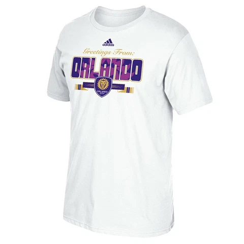 Orlando City SC MLS Adidas "Greetings From Orlando" Men's White T-Shirt Cover