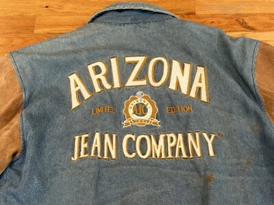 Abrigo retro grunge chaqueta a presión vintage años 80 90 L Arizona Jean Co de cuero de lona Foto 1 de 4