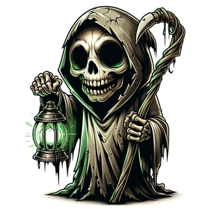 Grim Reaper Decal - Nostalgic Decal - Spooky Sticker - Eerie Vinyl Decal - 5" - Picture 1 of 1