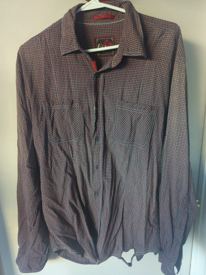 EQ Integrity In Every Stitch Red Plaid Flannel L/S Button Shirt Mens Large - Image 1 of 1