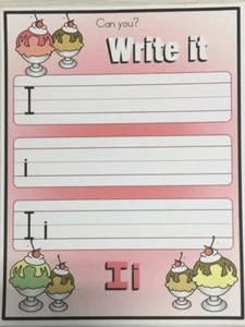 Ice Cream Ii Dry erase Mat - Laminated Activity Cards - Picture 1 of 3