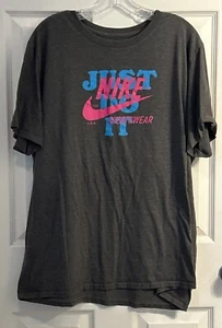 Nike Tee Just Do It T Shirt XXL Mens Womens Gray Pink Blue Retro - Picture 1 of 4