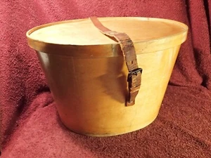 ANTIQUE early 1900 PLYWOOD BOX for MENS CYLINDER HAT (included) LUTERMA VENESTA - Picture 1 of 10