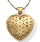 NWT Brighton SWEETHEART Gold Heart Locket Crystal Convertible Necklace MSRP $98