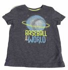 Cat & Jack Baseball Is My World Short Sleeve Tee Shirt Size 14, Charcoal Gray