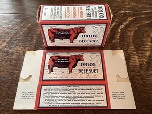 WW11 Wartime Packaging Box Orlox Beef Suet NOS x2 - Bild 1 von 3