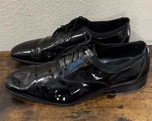 MENS DRESS SHOES OXFORDS BLACK SALVATORE FERRAGAMO MADE IN ITALY USA SIZE 10.5 - Picture 1 of 5