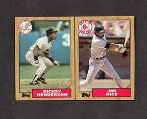 1987 Topps Wax Box Card Uncut Henderson Rice - Picture 1 of 2