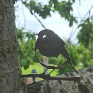 Rusty Metal Mini Robin Bird garden Ornament Sculpture - Recycled Metal