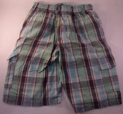 Kids Headquarters Plaid Green Casual Shorts Elastic Waistband Size 6 Pockets   - Image 1 of 4