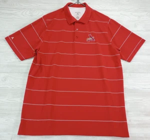 MLB St. Louis Cardinals Shirt XL Polo bestickt Vogel Logo weiß grau gestreift - Bild 1 von 6