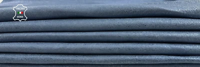 METALLIC BLUE WASHED CRINKLE VINTAGE LOOK Goat leather 3 skins 20sqf 1.1mm C3057 - Image 1 of 4