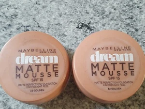 2 x MAYBELLINE DREAM MATT MOUSSE - COLOUR GOLDEN No 032 FREE DELIVERY. - Picture 1 of 7