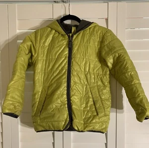 Gap Kids Puffer Jacket, Size M (8) Chartreuse & Gray - Picture 1 of 3