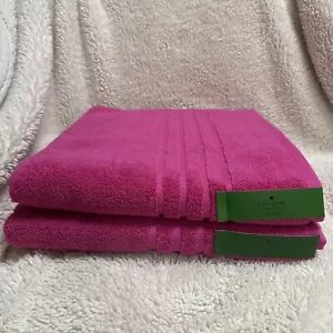 NWT KATE SPADE NEW YORK HOT PINK PLUSH/SOFT 2 PIECE BATH TOWEL SET - Picture 1 of 5
