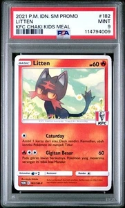Pokemon Litten 182/SM-P KFC Kentucky Fried Chicken Promo Card PSA 9 - Picture 1 of 3
