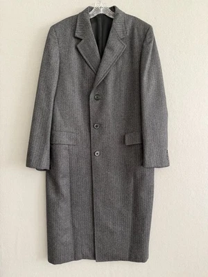 Abrigo largo de lana gris de un solo pecho Lord & Taylor Kensington talla 40L Foto 1 de 4