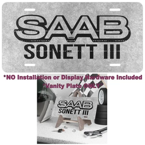 DigiRods Saab Sonett III Vintage Model Logo Vanity Aluminum Car License Plate - Imagen 1 de 2