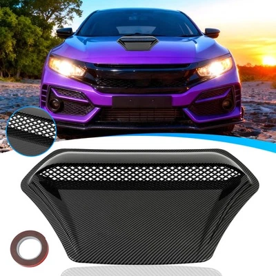 For Honda Accord Civic Carbon Front Air Flow Intake Outlet Hood Scoop Vent Cover - Image 1 of 4