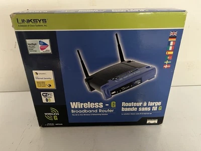 Wi-Fi Wireless-G Broadband Router 2.4 GHz Linksys WPA2 & WMM (Model WRT54G) NEW - Image 1 of 4