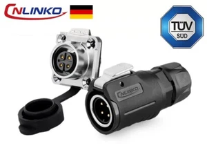 CNLINKO M16 4 pines enchufes y enchufes impermeables IP68 certificados TÜV - Imagen 1 de 7