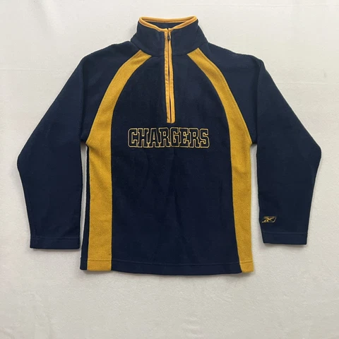 NFL Reebok Fleece Jacket Youth (10/12) Size Medium Blue San Diego Chargers Cover