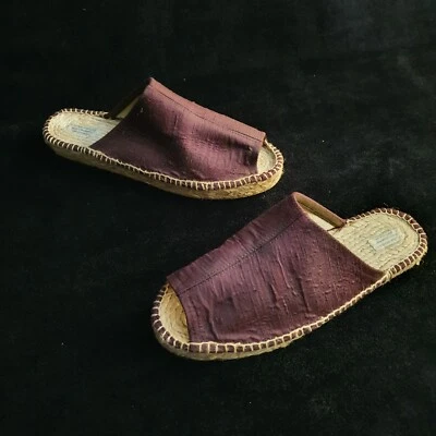 Laura Ashley slip on flat espadrilles slides UK 7? (EU 40) VGC open toe backless - Image 1 of 4