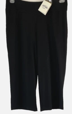 Bob Mackie 针织斜纹高乔裤子黑色 L 码弹力拉 A352514 女式 YQ4 — 第 1/4 张图片