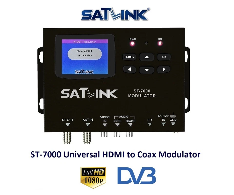SatLink ST-7000 HDMI/CVBS to RF Modulator (1080p HD ATSC, J.83B QAM) - Image 1 of 4