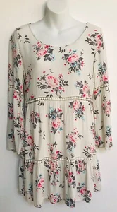 Forever 21 Bohemian Floral BABYDOLL Mini DRESS S - Picture 1 of 8