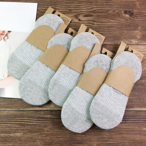 5 Pairs Women Invisible Non-slip Loafer Boat Ankle Low Cut Luxury Cotton Socks