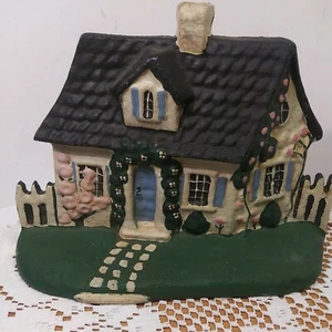 Vintage Cast Iron (Doorstopper) Country Cottage House. Marked DM "88" - Picture 1 of 11