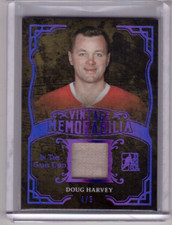 DOUG HARVEY 16/17 Leaf In The Game Used Vintage Memorabilia Jersey PURPLE #d 4/5