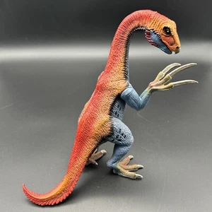 Spielzeug Dinosaurier Schleich Therizinosaurus Figur beweglicher Mund Arme rot blau Dino - Bild 1 von 8
