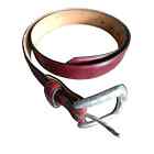 Tony Lama Womens Burgundy Leather Belt 5 Holes Size 36
