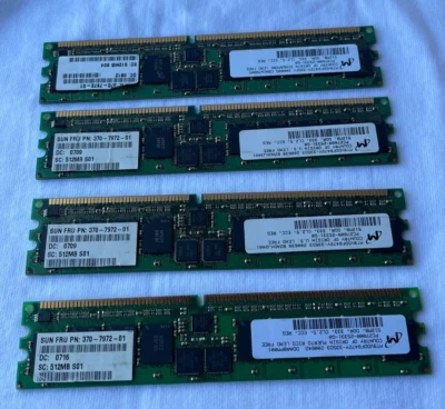 Sun 370-7972 4 x 512MB PC2700 184p ECC REG DIMM - Image 1 of 2