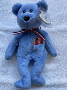 Ty Beanie Baby America Blue Version MWMT Stuffed Toy Plush Collectible Bear - Foto 1 di 5