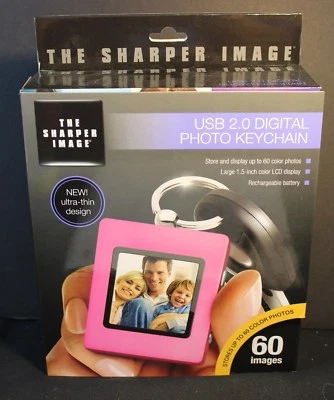 Sharper Image - USB 2.0 Digital Photo Keychain -  60 Images Lot Pink & Purple - Image 1 of 4