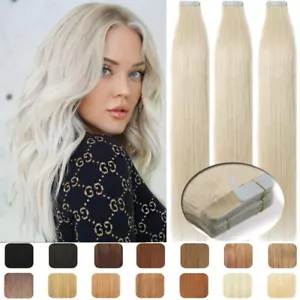 Blonde Tape In Russian Remy Human Hair Extensions Seamless Skin Weft 100g/150g A - Picture 1 of 35