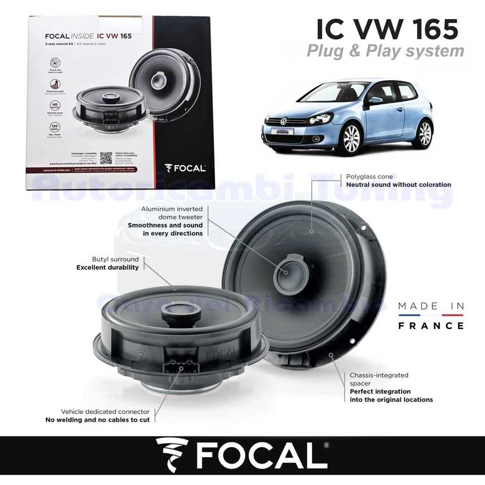 Hintere Lautsprecher FOCAL Plug And Play IC VW 165 120W Für VW GOLF VI - Bild 1 von 4