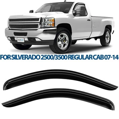 Side Window Deflectors Rain Guards for 2007-2014 Chevy Silverado Regular Cab - Image 1 of 4