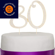 Ella Celebration 80 Gold Cake Topper for 80th Birthday Party Crystal Rhinesto...