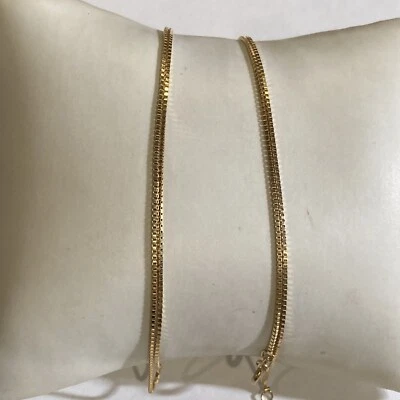 Collar cadena caja oro amarillo macizo 14K 25 pulgadas hecho en Italia Foto 1 de 4