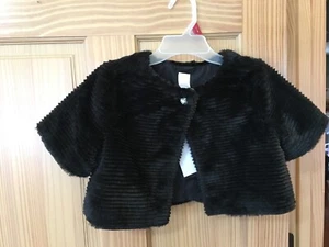 NWT Gymboree Girls Jacket Faux Fur Cropped Jacket black Outlet - Picture 1 of 1