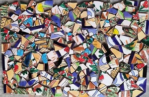 2 kg piastrelle rotte, piastrelle mosaico, pietre mosaico dipinte a mano, piastrelle mosaico, mosaque - Foto 1 di 4