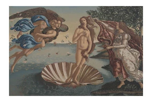 Boticelli's Birth of Venus Tapestry - Belgium Made, Medieval Renaissance Art - Imagen 1 de 5