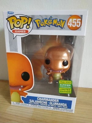 Funko Pop Charmander Metallic Pokemon 455 SDCC 2022 Exclusive VER FOTOS  - Imagen 1 de 4