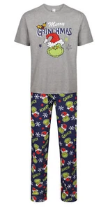 MENS CHRISTMAS PYJAMAS THE GRINCH PJ SET NIGHT WEAR XMAS M L XL XXL PJ SETS NEW - Picture 1 of 2