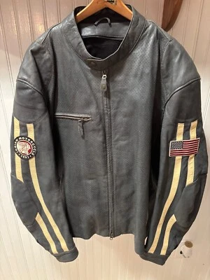 Chaqueta de cuero para hombre Indian Motorcycle azul/gris 3XL - ¡¡apenas usada!!! Foto 1 de 3