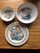 raggedy ann and andy 3 Piece Setting Melamine Child’s Bowls & Plate